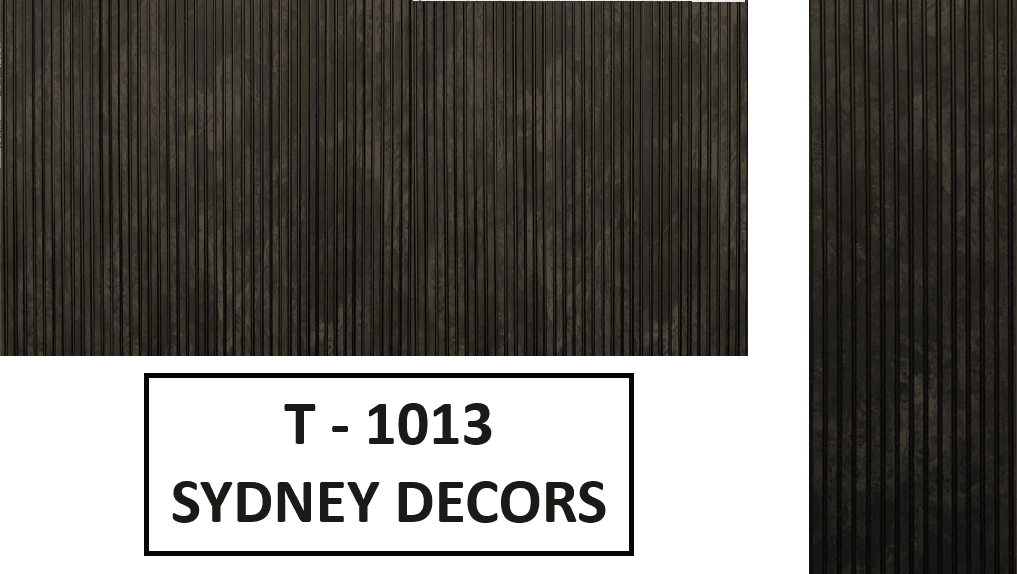 Textured black panel design labeled as T-1013 by Sydney Decors.
